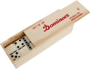 1 Set Traditional Wooden Dominoes in Portable Box Educational Game for Enhancing Logical Thinking Math Skills for Family Gatherings and Travel Fun