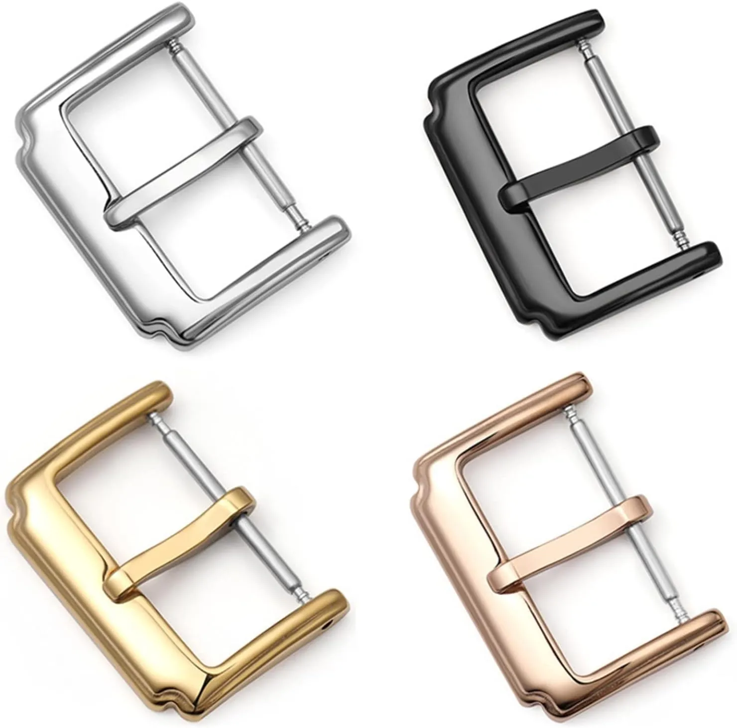 10 12 20 14 16 18 22mm Stainless Steel Watch Buckle Needle Buckle Black Rose Gold Watch Clasp Smart Watch Buckle Accessories Table buckle