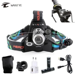 10000LM Zoom LED Cycling light T6 2XPE USB Rechargerable Bike light 4 Mode Waterproof Bicycle light Headlamp With 18650 Battery
