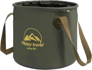 10L Outdoor Multifunctional Bucket Collapsible Portable Travel Bucket Large Capacity Carrying Bucket Camping Fishing Bucket(Green)