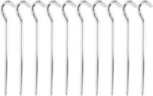 10PCS Tent Pegs Heavy‑Duty Aluminum Alloy Tent Stakes Pegs with Hook for Camping/Hiking/Pavilion Tent Accessories