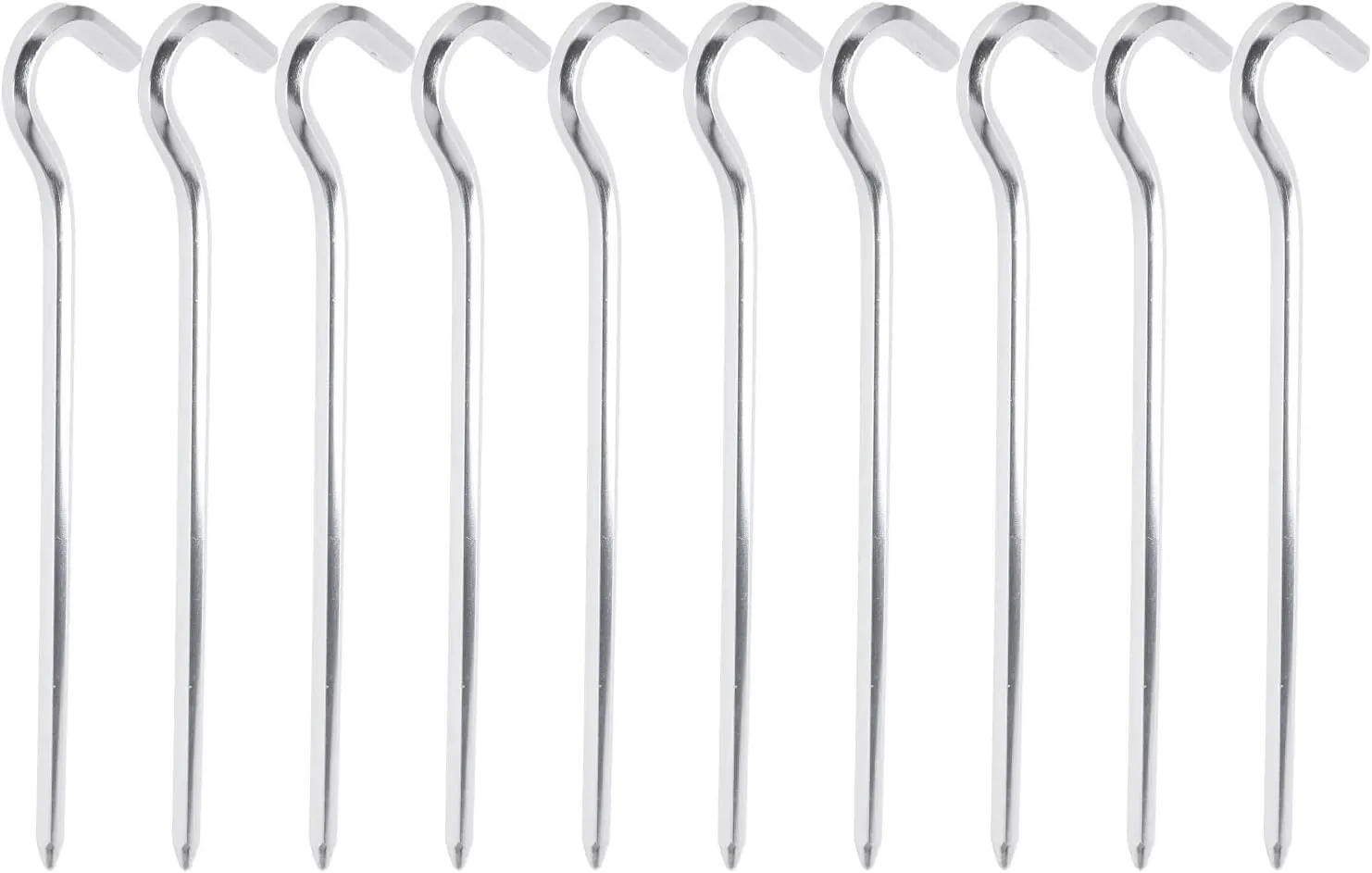 10PCS Tent Pegs Heavy‑Duty Aluminum Alloy Tent Stakes Pegs with Hook for Camping/Hiking/Pavilion Tent Accessories