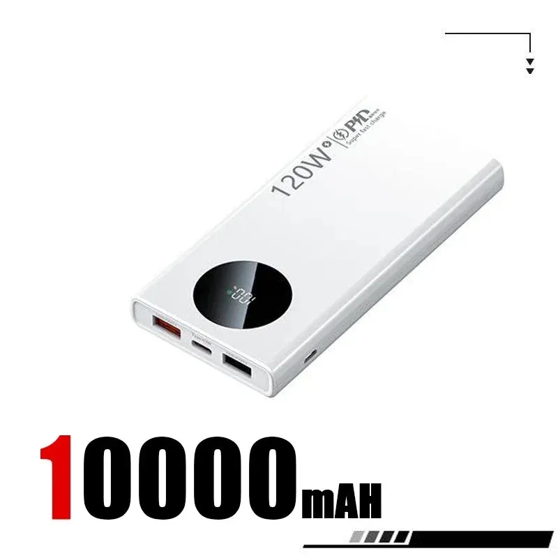 120W Super Fast Charging 50000mAh Power Bank - High-Capacity Mobile Power External Battery for iPhone, Xiaomi, Samsung