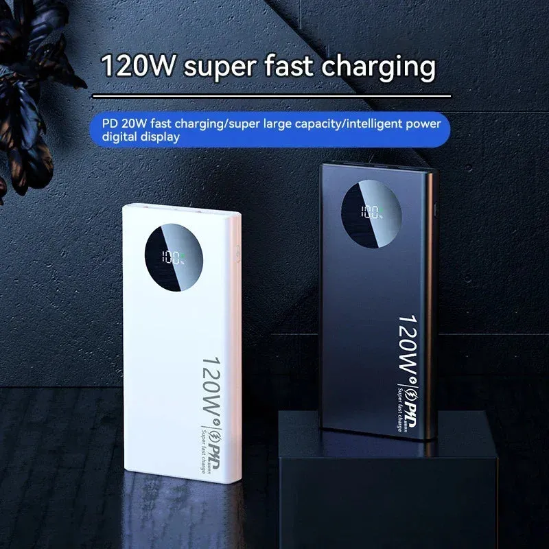 120W Super Fast Charging 50000mAh Power Bank - High-Capacity Mobile Power External Battery for iPhone, Xiaomi, Samsung