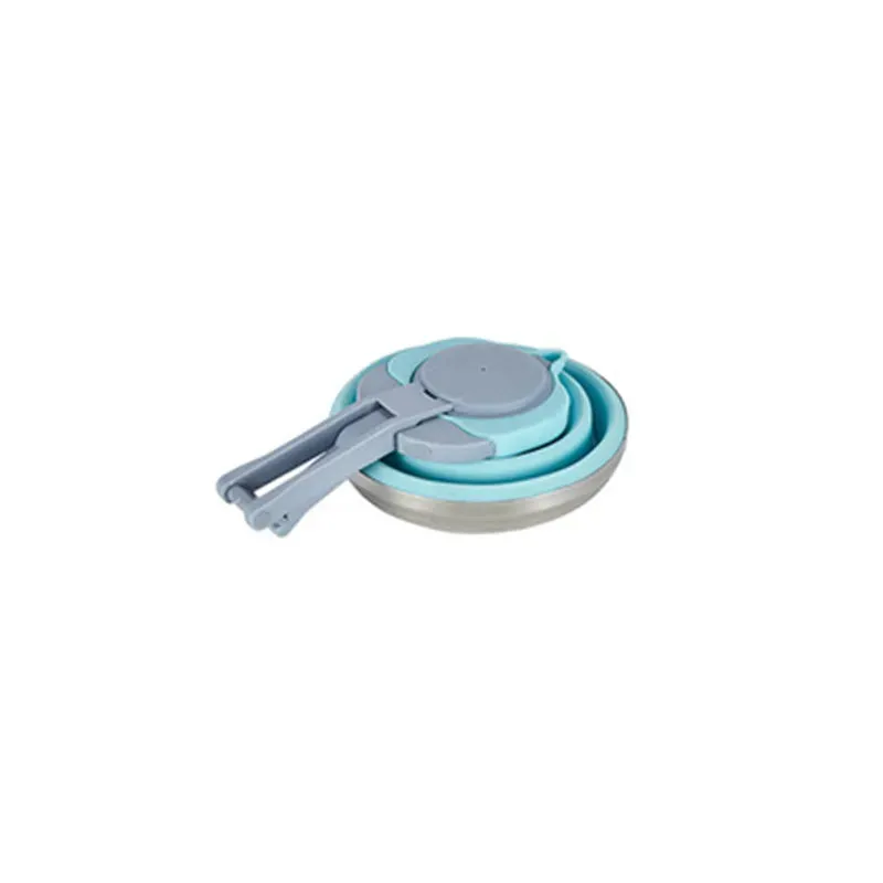 1.2L Portable Steel Silicone Kettle Collapsible Folding Pop-Up Camping Travel Water Kettle
