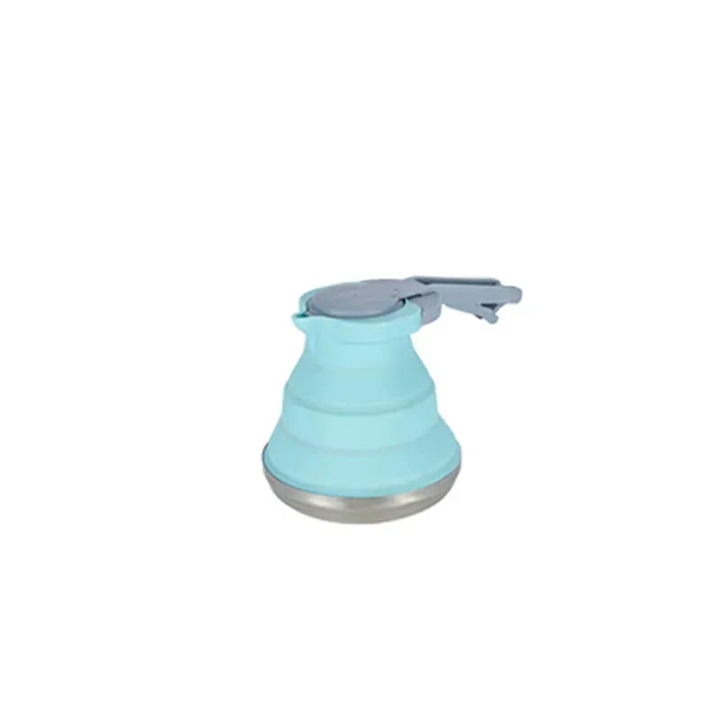 1.2L Portable Steel Silicone Kettle Collapsible Folding Pop-Up Camping Travel Water Kettle