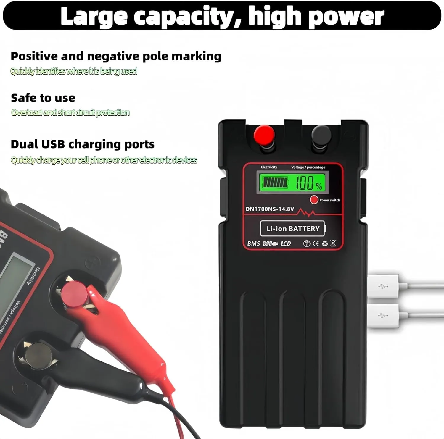14000mAh 14.8V Lithium Battery,Suitable for Ocean Fishing Boats and Electric reels,for Daiwa Shimano Electric reels (14000MAh)