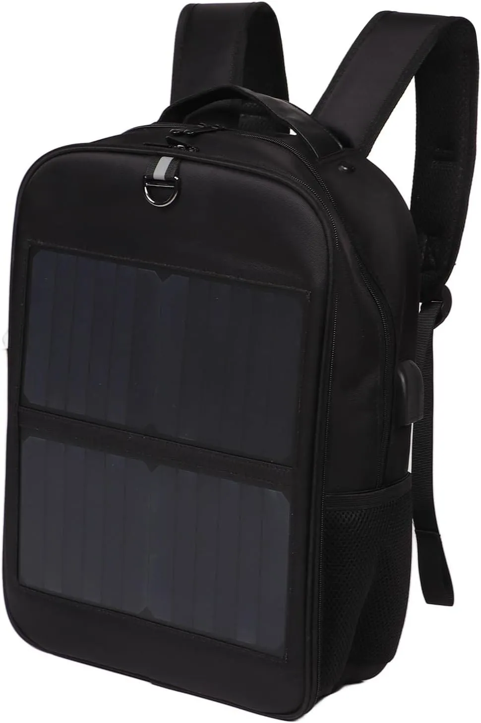 14W Solar Backpack, Lightweight Ergonomic Solar Power Laptop Bag with 5V USB Output Port & Handle, Suppport 9 Smart Circuit Protections, for Hiking, Biking, Running