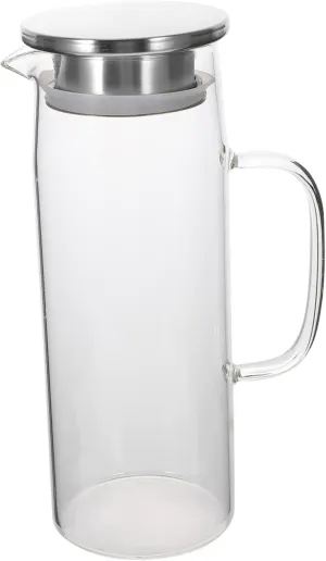 1Pc Cold Resistant Glass Teapot Elegant Heat Resistant Kettle for Home Office Capacity with Olecranon Opening Prevent Spillover for Loose Leaf Tea