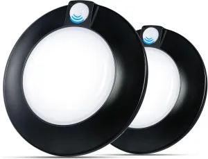 [2 Pack] CLOUDY BAY Motion Sensor Ceiling Light Indoor,120V CRI90 10W 5000K Bright Day Light,6.5 inch LED Flush Mount Ceiling Lighting Fixture for Garage,Walk-in Closet,Attic,Pantry Wet Location,Black
