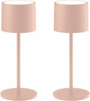 2 Pack Rechargeable Table Lamps, Battery Powered LED Desk Lamp, 3 Color Stepless Dimming Up, Portable Table Light for Bedroom/Couple Dinner/Desk/Cafe/Dining Room/Terrace,Waterproof & Wireless