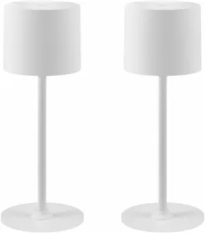 2 Pack Rechargeable Table Lamps, Battery Powered LED Desk Lamp, 3 Color Stepless Dimming Up, Portable Table Light for Bedroom/Couple Dinner/Desk/Cafe/Dining Room/Terrace,Waterproof & Wireless