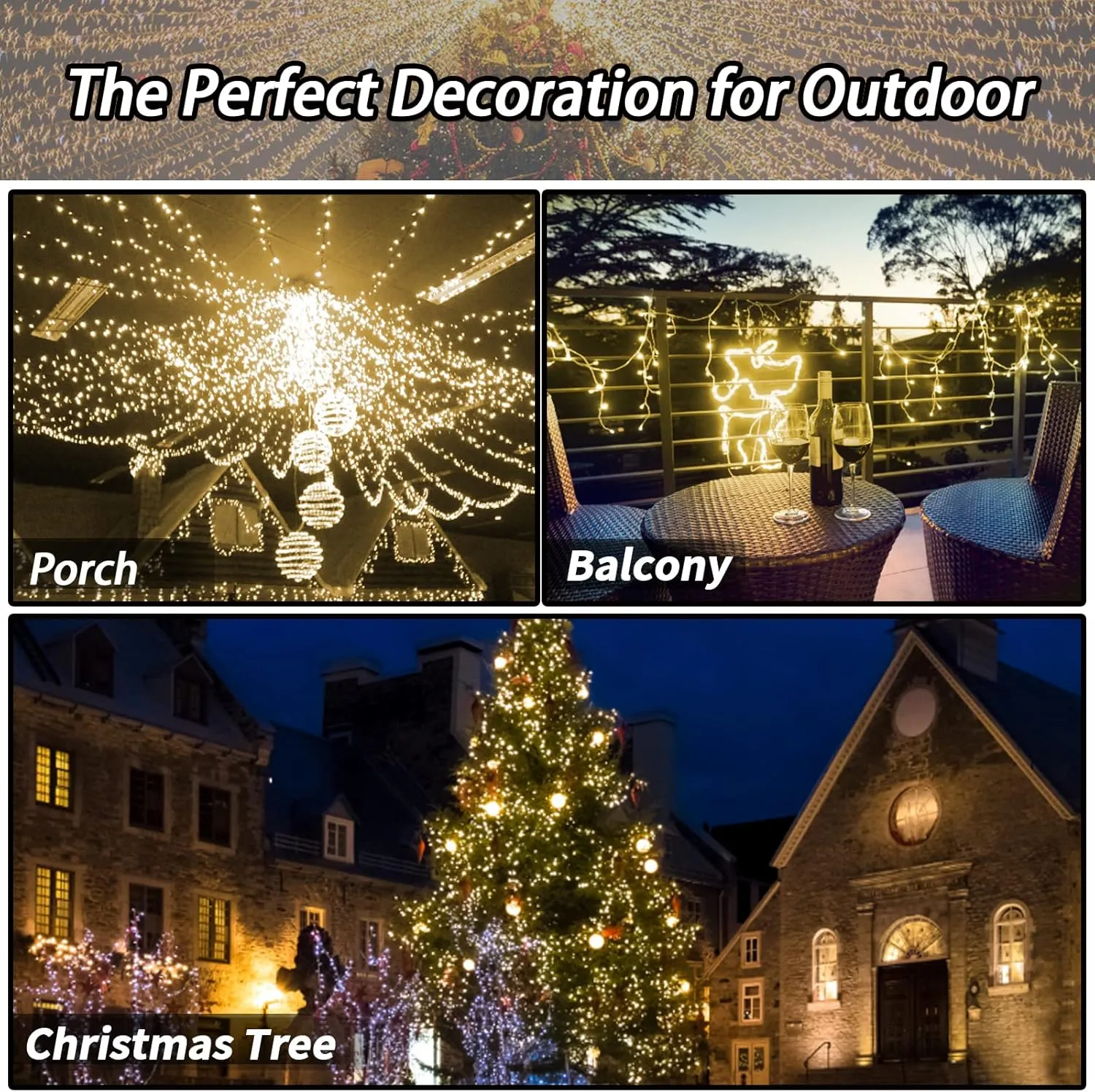 2 Pack Solar String Lights Outdoor, 200 LED Extra-Long 72FT Solar Powered Lights with 8 Lighting Modes, Waterproof Outdoor Lighting Decoration for Garden, Patio, Balcony, Xmas, Wedding, Party
