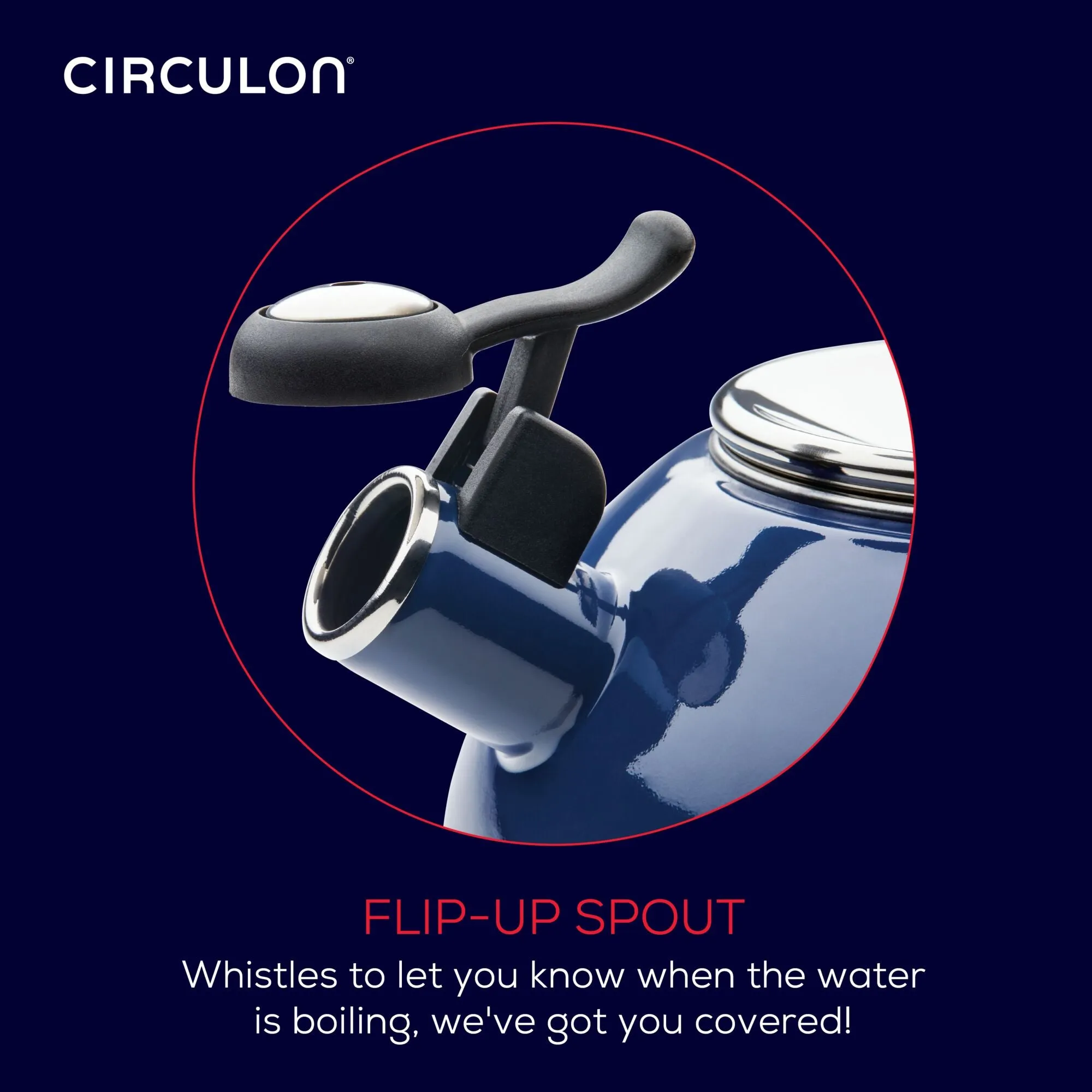 2-Quart Whistling Teakettle with Flip-Up Spout
