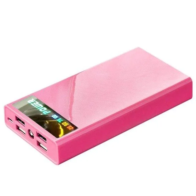 20000 mah Power Bank External Charger Battery 18650 4 USB with LED Light Powerbank Battery For iPhone X 8 7 Poverbank