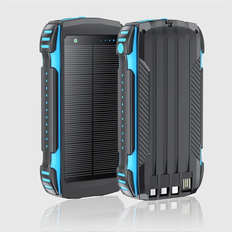 20,000mAh Solar Power Bank with Light & Cable