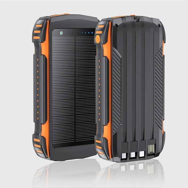 20,000mAh Solar Power Bank with Light & Cable