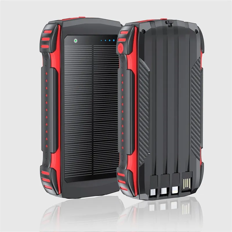 20,000mAh Solar Power Bank with Light & Cable