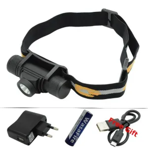 2000LM XM-L L2 LED Mini Headlamp Frontal Flashlight USB Rechargeable Headlight Hunting Fishing Head Torch  18650 Battery Charger