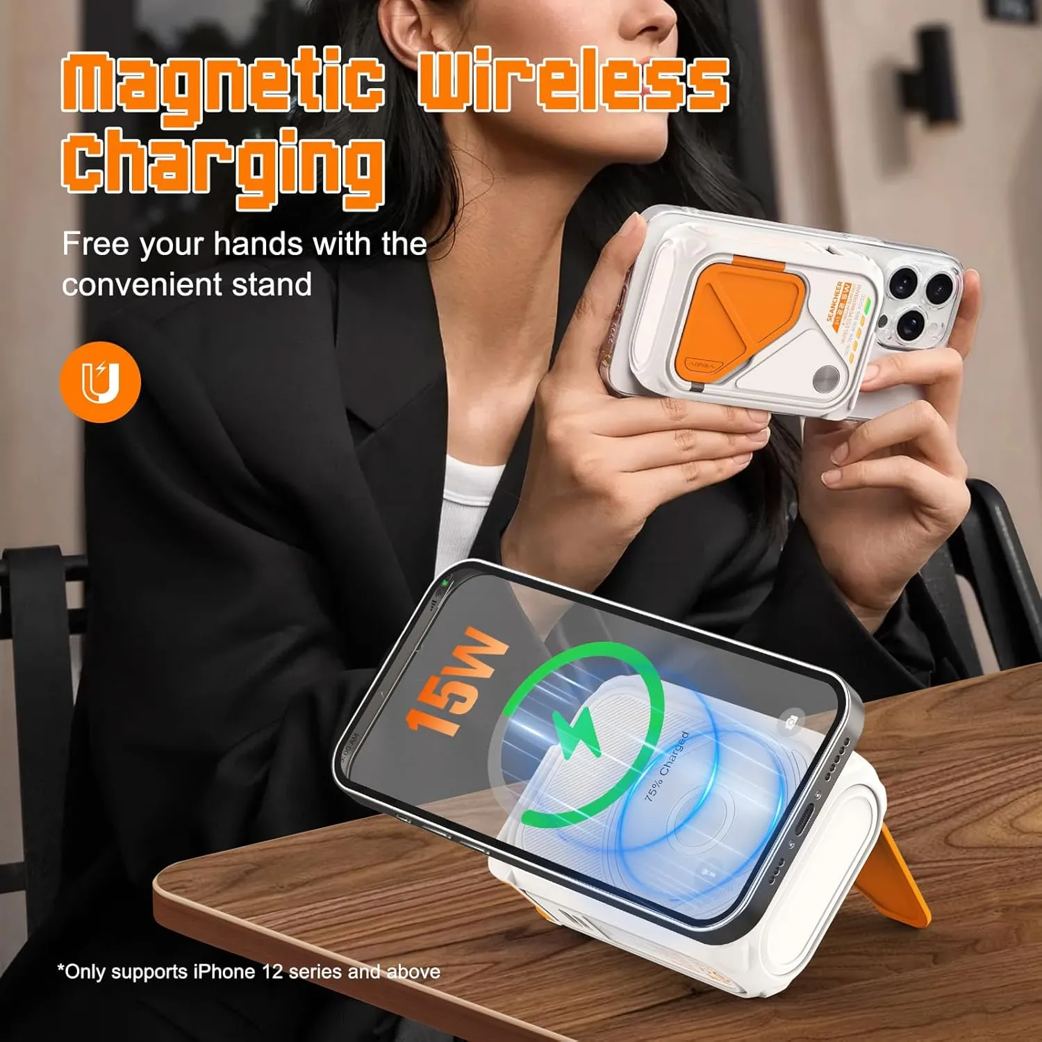 2025 Latest P05 Magnetic Wireless Power Bank with Foldable Wall Plug,10000mAh Portable Charger With Cable USB A and USB C,Mag safe Battery Pack 22.5W Fast Charging Travel Essentials for iPhone/Android