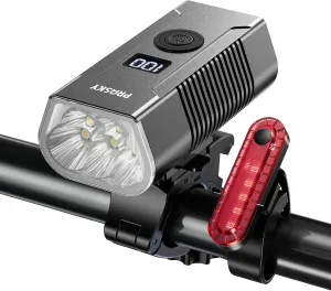 2025 New Bike Lights for Night Riding, 6 4 Modes LED Headlight and Taillight Set, High Lumen USB-C Rechargeable, Waterproof Bicycle Front and Rear Lights for Cyclists and Commuters Accessories