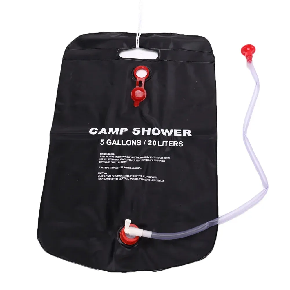 20L Portable Camping Shower Bag - Solar Heated Bathing Water Bag for Outdoor Travel, Hiking, Beach