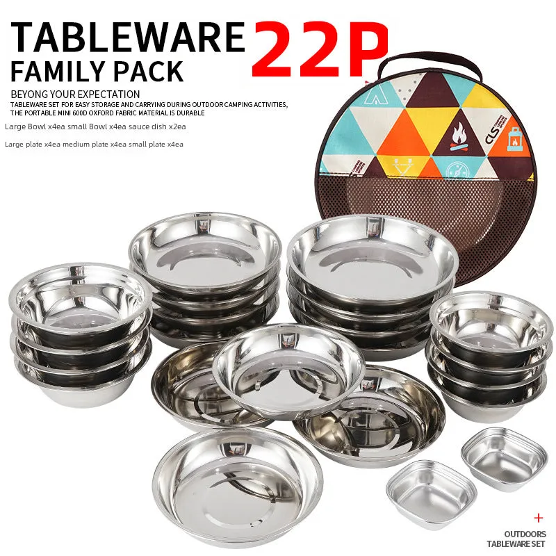 22-Piece Portable Outdoor Dining Set With Foldable Table