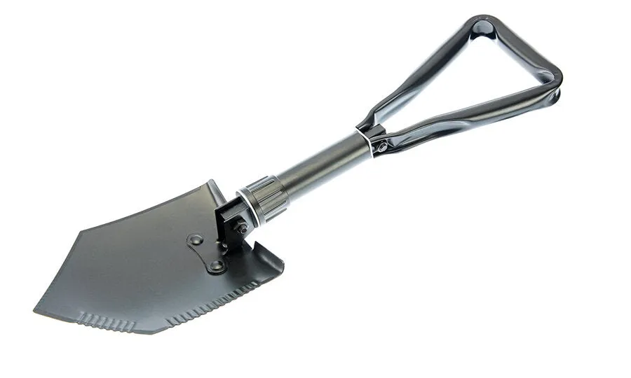 23" Black Tri-Fold Serrated Shovel w Carry Case