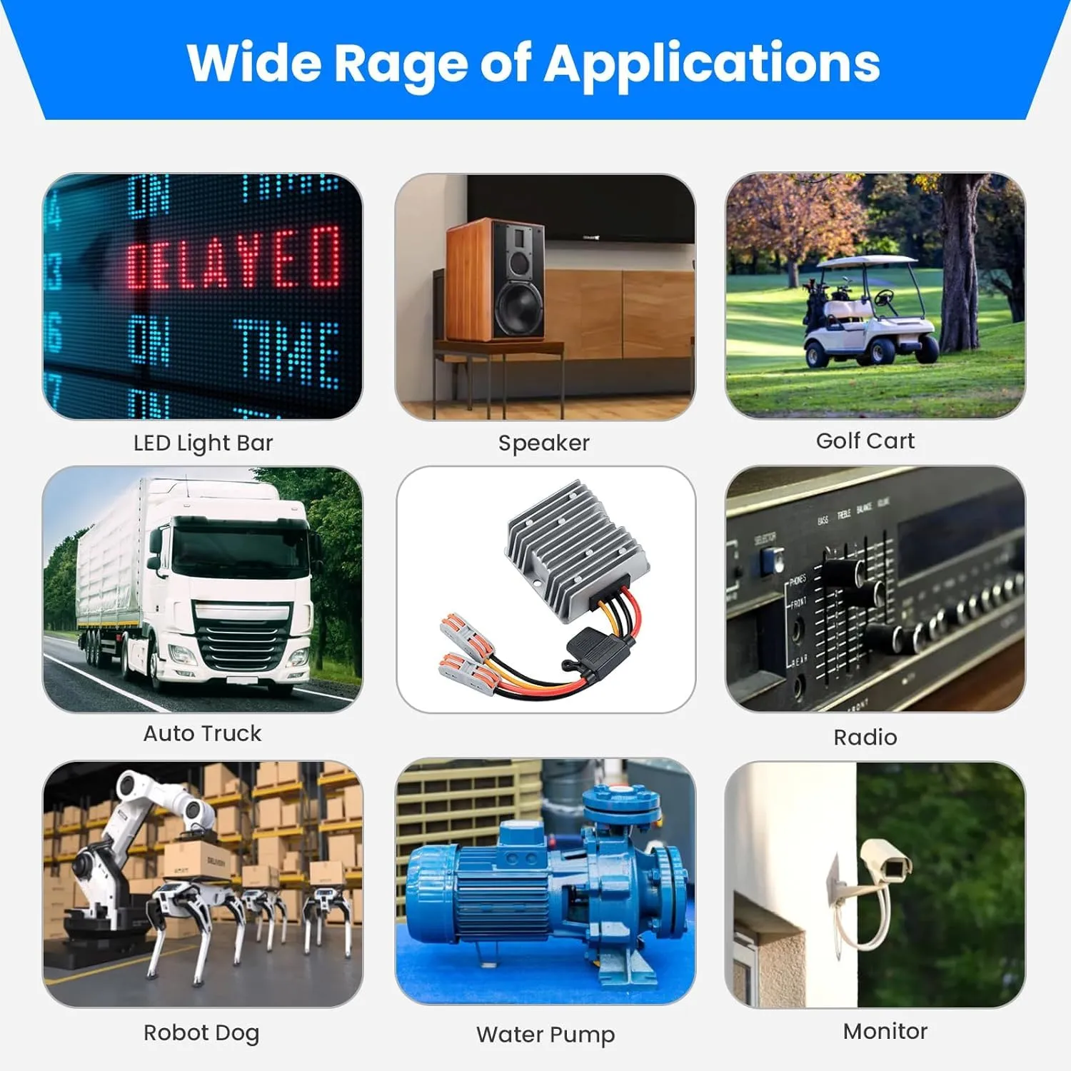 240W DC-DC Boost Converter 10-30V to 48V 5A, Waterproof Voltage Step-Up Module 12V/24V for Truck, RV, Solar Panel, Golf Cart, Marine, Off-Grid System, High Power Automotive Voltage Regulator