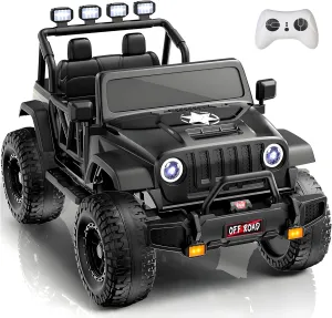 24V Electric Ride On Car -6.0mph Ride on Off-Road Trunk Toy with Full LED Light/Music, Dual Pedals, 3 Speeds, Parent Remote Control - Safe 132 Lbs Capacity Gift for Boys & Girls Age 3-8 Years