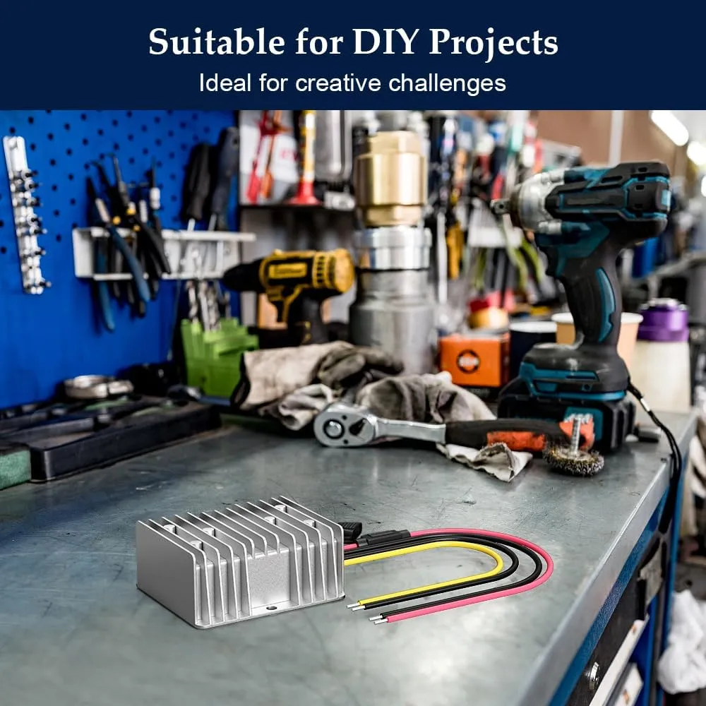 24v to 12v Converter, 30a 360w Step Down Converter with Replaceable Safety Fuse, for Cars, Golf Cart,Trucks & Solar Systems