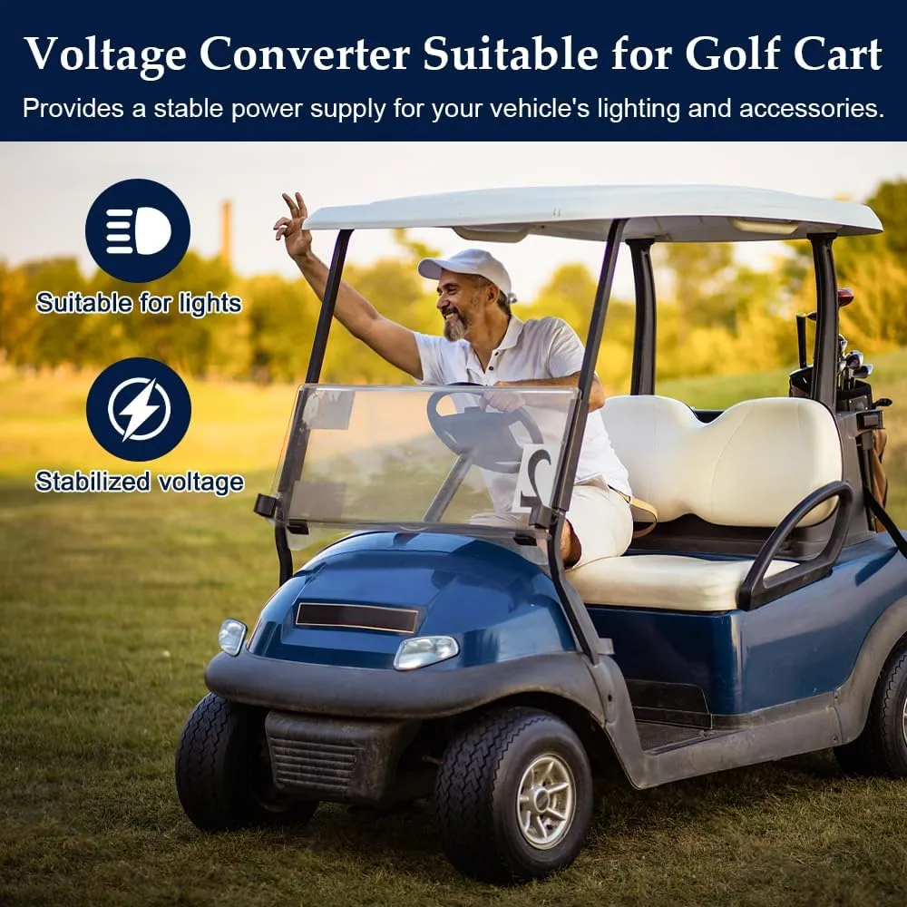 24v to 12v Converter, 30a 360w Step Down Converter with Replaceable Safety Fuse, for Cars, Golf Cart,Trucks & Solar Systems