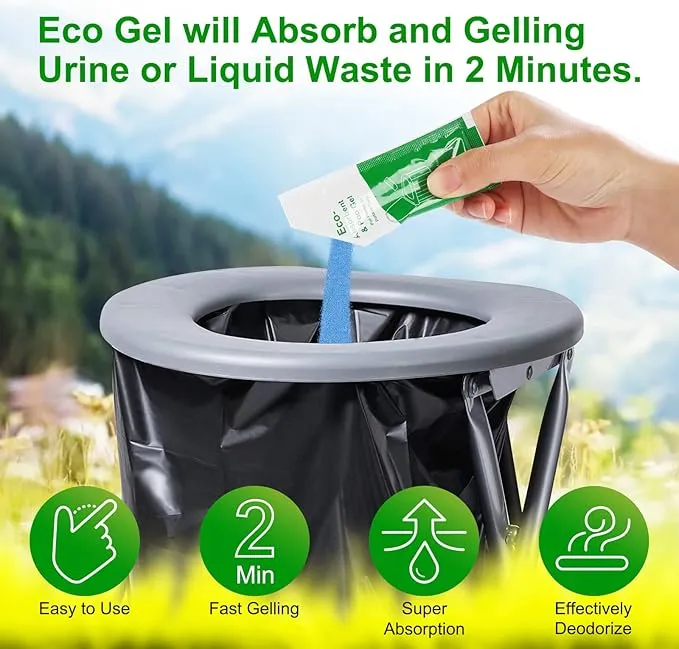 25 pack Portable Toilet Absorbent Gel Powder, Poo Gel for Camping Toilet Powder, Poo Urine Powder for Potty Bags, Poo Deodorizing Treatment for Outdoor Camping Hiking Emergency Toilet (25Pack)