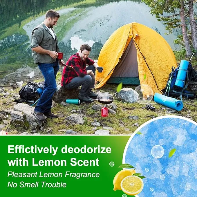 25 pack Portable Toilet Absorbent Gel Powder, Poo Gel for Camping Toilet Powder, Poo Urine Powder for Potty Bags, Poo Deodorizing Treatment for Outdoor Camping Hiking Emergency Toilet (25Pack)
