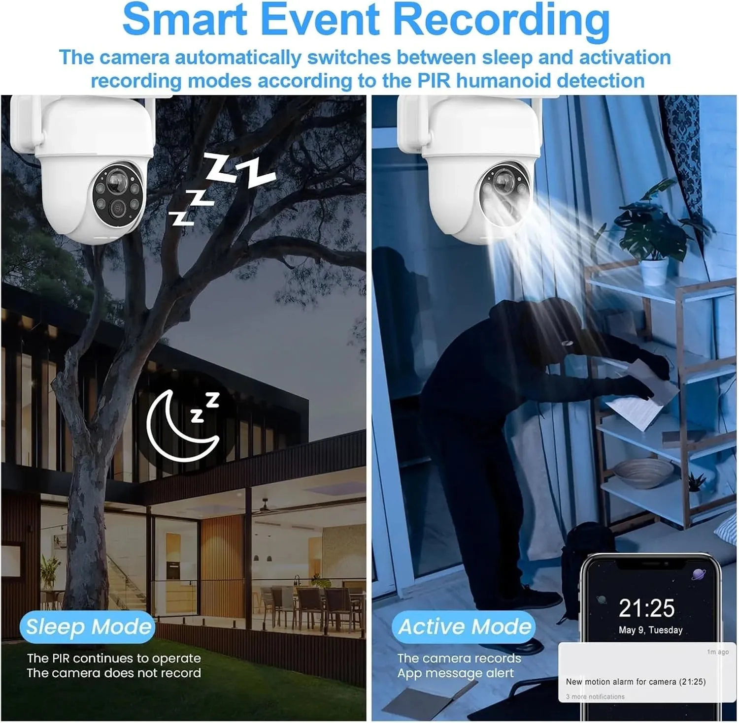 2K 3/5MP Solar Camera 2.4G WiFi Surveillance Security Cameras Home Protection Sloar Battery Cameras PIR Humanoid Detection(2K 5MP ANRAN APP)