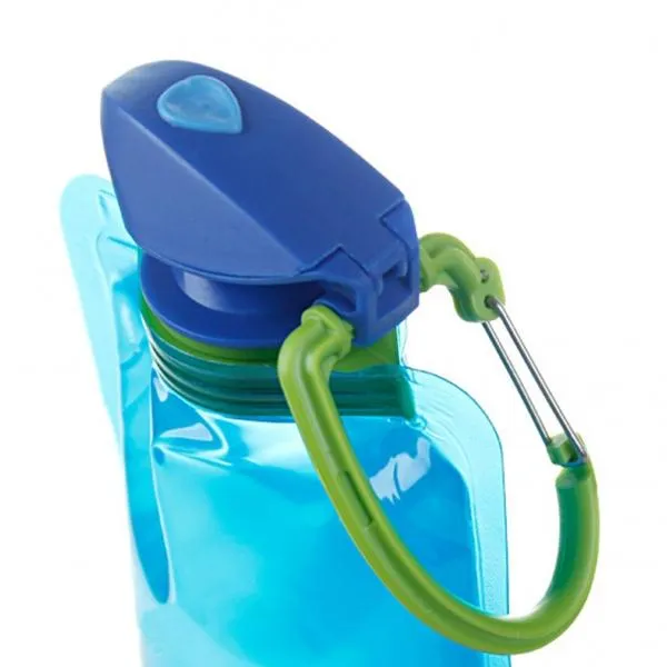2pcs 0.7L Reusable Portable Collapsible Water Bottle Kettle with Clip for Biking Hiking Travel - Color Random