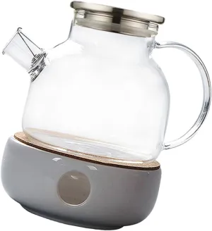 2Pcs Glass Teapot with Lid Heat Resistant Kettle for Tea Scented Drinks Dishwasher Safe Assorted Color for Home Parties
