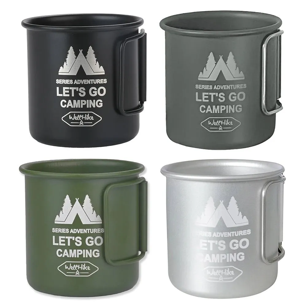 300ML Ultra-Light Aluminium Alloy Camping Mug with Foldable Handle