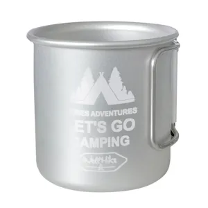 300ML Ultra-Light Aluminium Alloy Camping Mug with Foldable Handle