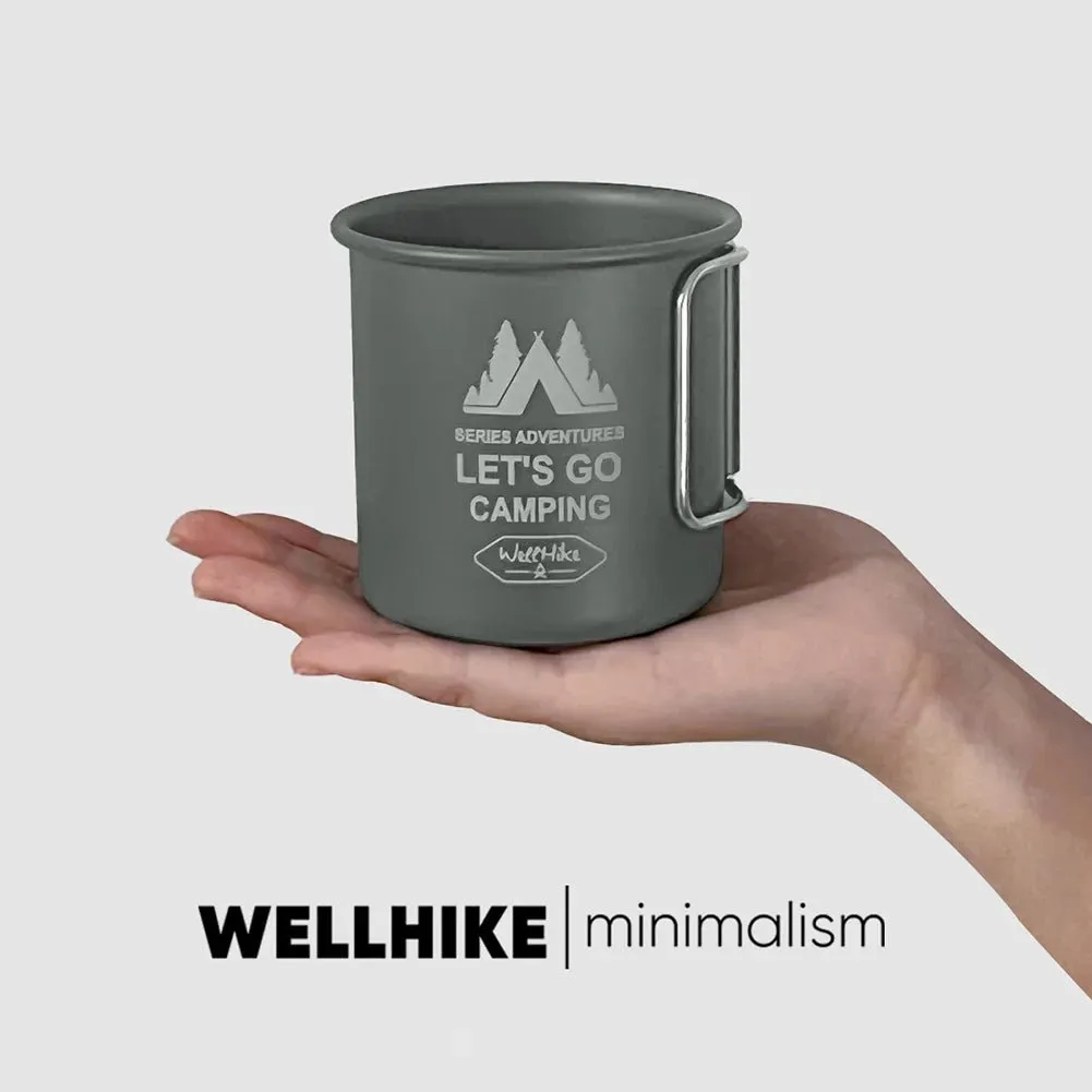 300ML Ultra-Light Aluminium Alloy Camping Mug with Foldable Handle