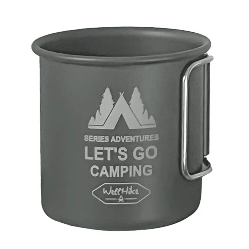 300ML Ultra-Light Aluminium Alloy Camping Mug with Foldable Handle