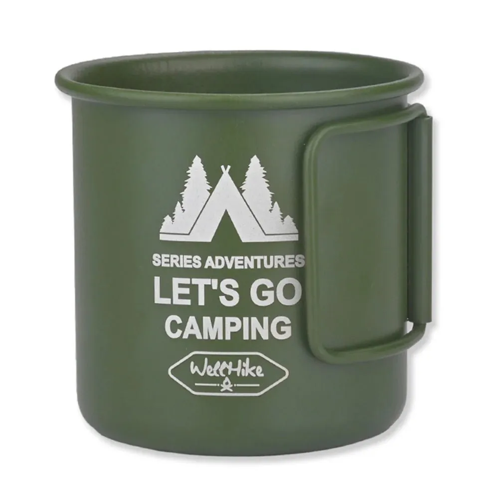 300ML Ultra-Light Aluminium Alloy Camping Mug with Foldable Handle