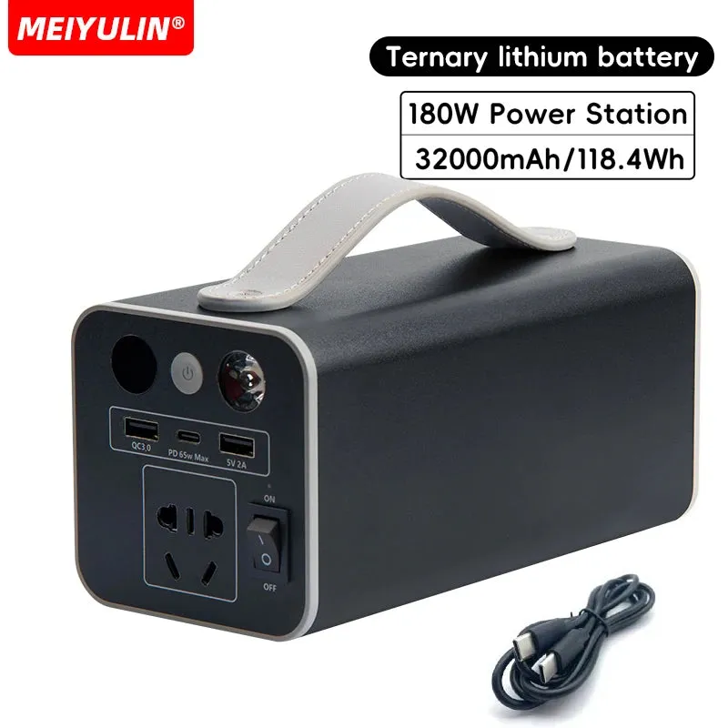 300W Portable LiFePO4 Power Station 68000mAh Solar Generator 180W 220V USB External Spare Battery Powerbank for Outdoor Camping
