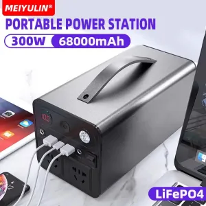 300W Portable LiFePO4 Power Station 68000mAh Solar Generator 180W 220V USB External Spare Battery Powerbank for Outdoor Camping