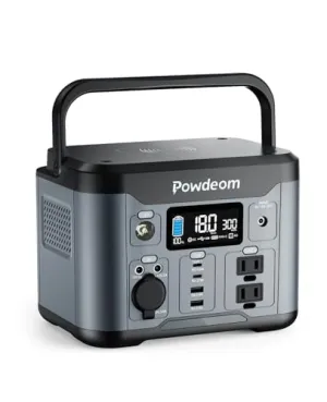 300W Portable Power Station,Powdeom 296Wh Power Bank w/ AC Outlet