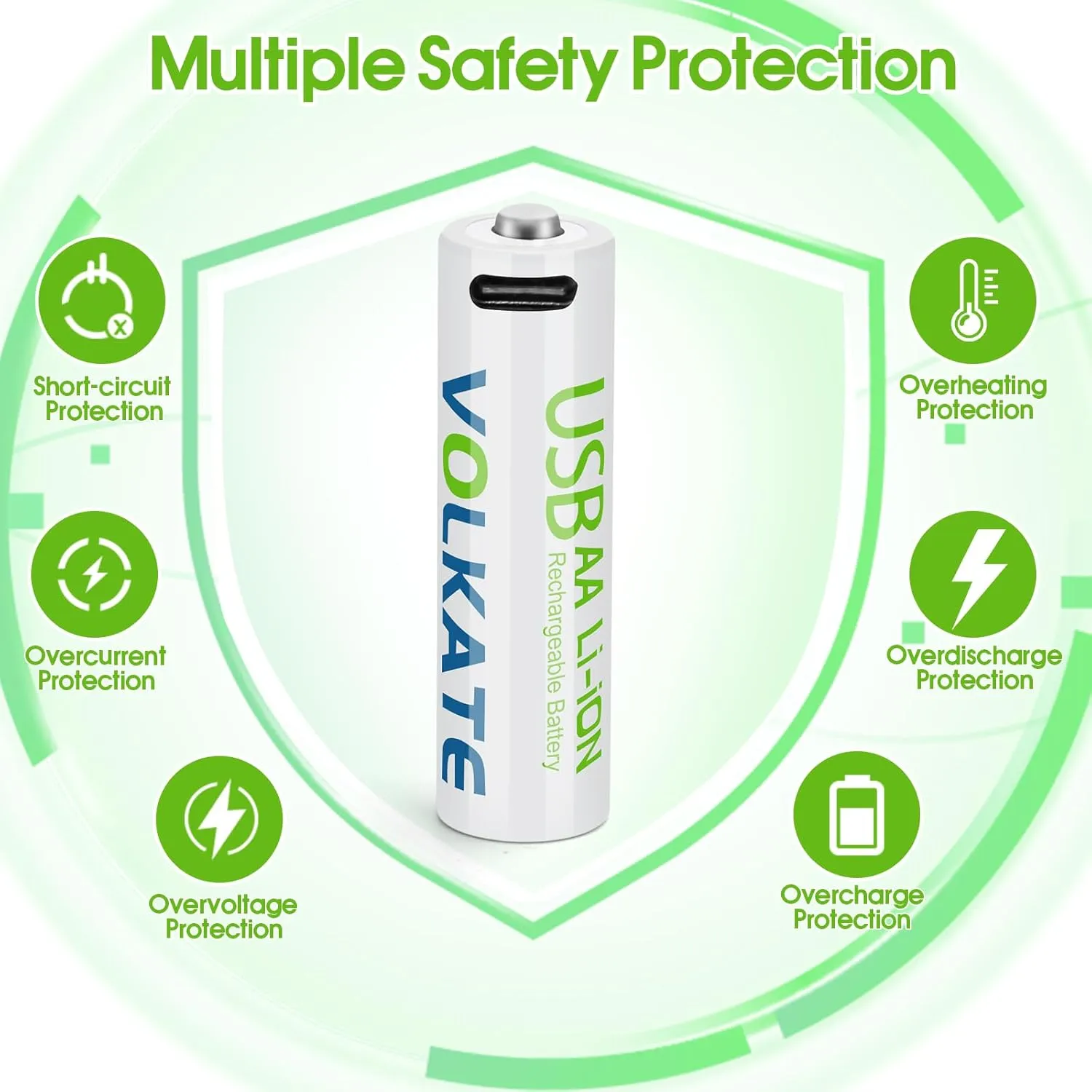4000mWh Lithium Batteries AA 12 Pack, 1.5V USB Rechargeable AA Batteries, High Capacity Double A Size Li-ion Battery with Charging Cable, for Blink Doorbell Camera, Toy, Game, Remote Controller