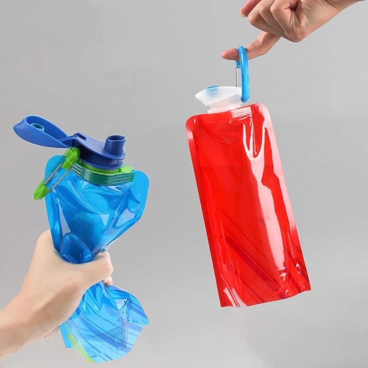4PCS Portable 700ML Folding Water Storage Bag PE for Riding Sports Hiking Kettle