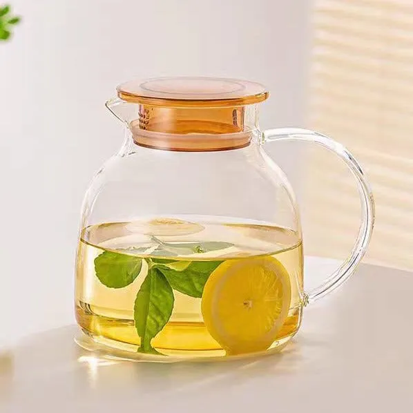 5 Pcs Water Jug Cup Set, Heat Resistant Glass Tea Pot Kettle, Transparent Pitcher Set