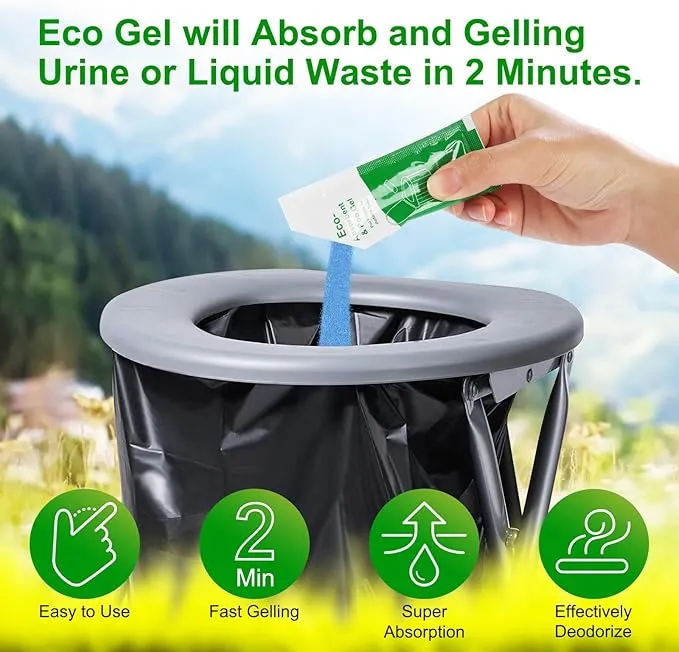 50 pack Portable Toilet Absorbent Gel Powder, Poo Gel for Camping Toilet Powder, Poo Urine Powder for Potty Bags, Poo Deodorizing Treatment for Outdoor Camping Hiking Emergency Toilet (50Pack)