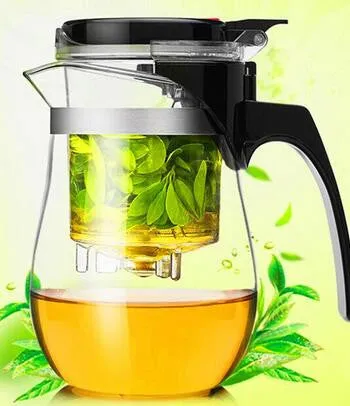 500ml Heat Resistant Glass Tea Pot Flower Tea Set kettle Coffee Teapot Convenient Office Teaset 1pcs,kung fu set.